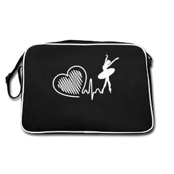 Ballet dancer Ballet dancer Heartbeat - Retro Bag - black/white - Back