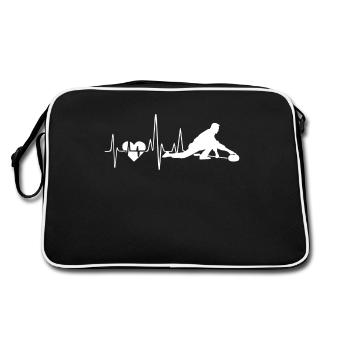 Curling Curling Heartbeat - Sac Retro - noir/blanc - Dos