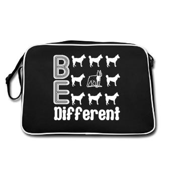 Boston Terrier Boston Terrier sei anders - Retro Tasche - Schwarz/Weiß - Hinten