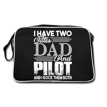 Pilot I'm A Dad And Pilot - Retro Bag - black/white - Back