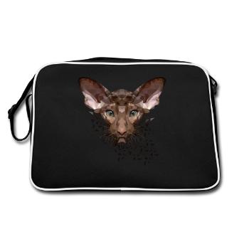 Oriental Shorthair Cat OKH Stubentiger - Retro Bag - black/white - Back
