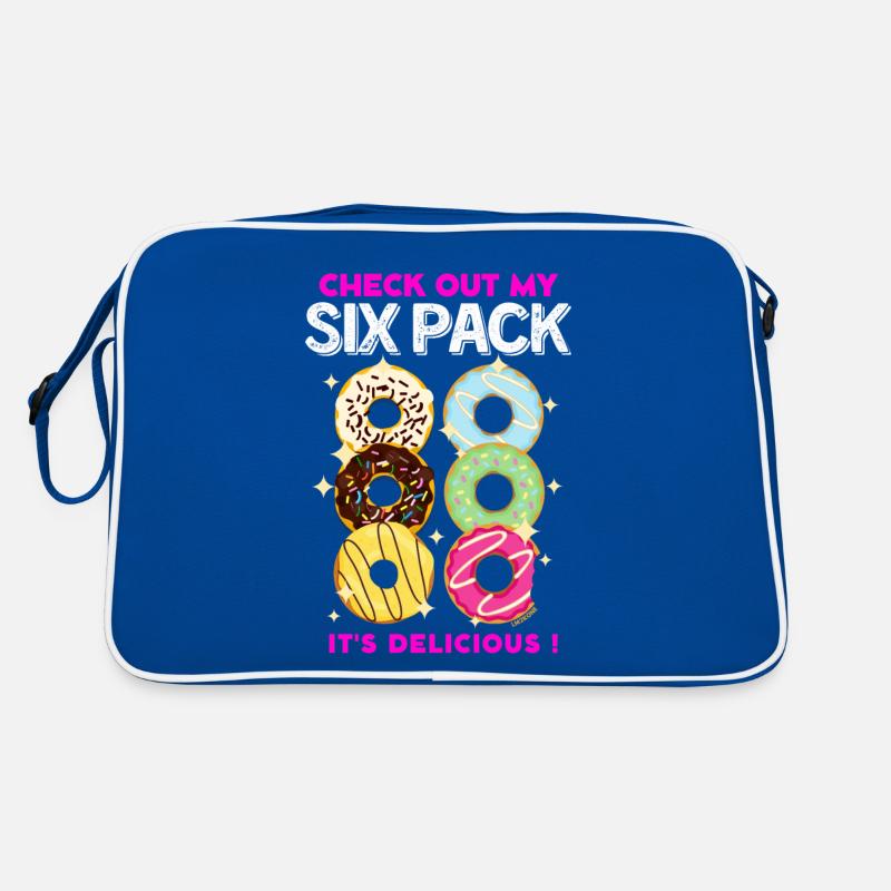Schau dir mein Sixpack an! -Donuts Retro Tasche