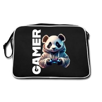 Lettrage de joueur avec panda cool - Sac Retro - noir/blanc - Dos