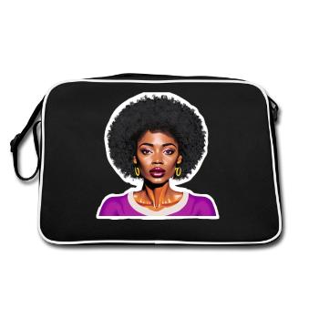 Femme noire avec afro - Sac Retro - noir/blanc - Dos