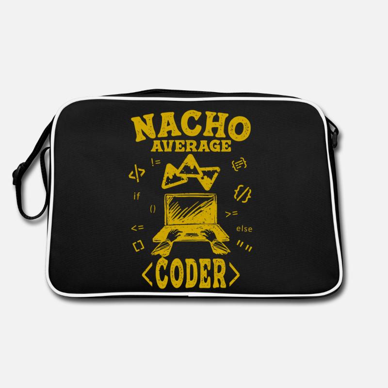 Codeur Codant Drôle Nacho Ordinateur Hacker Moyen Sac Retro