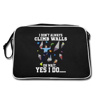 I Don't Always Climb Walls Oh Wait Boulder Climbin - Retro Bag - black/white - Back