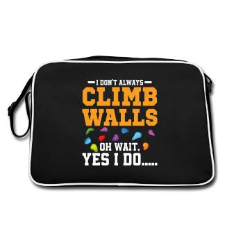 I Don't Always Climb Walls Oh Wait Climbing Boulde - Retro Bag - black/white - Back
