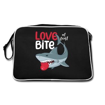 Coup De Foudre À La Première Morsure Requins Drôle - Sac Retro - noir/blanc - Dos