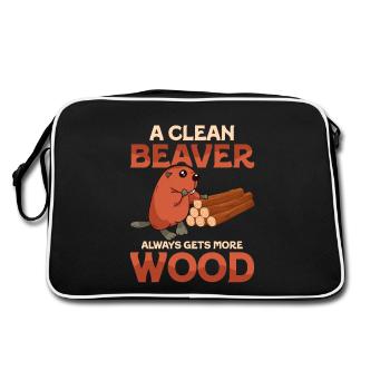 Un castor propre reçoit toujours plus d’animaux rongeurs de bois - Sac Retro - noir/blanc - Dos
