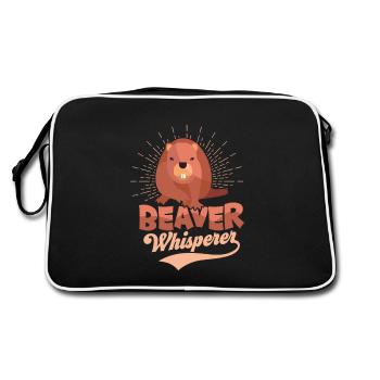 Castor Chuchoteur Animal Rongeur - Sac Retro - noir/blanc - Dos