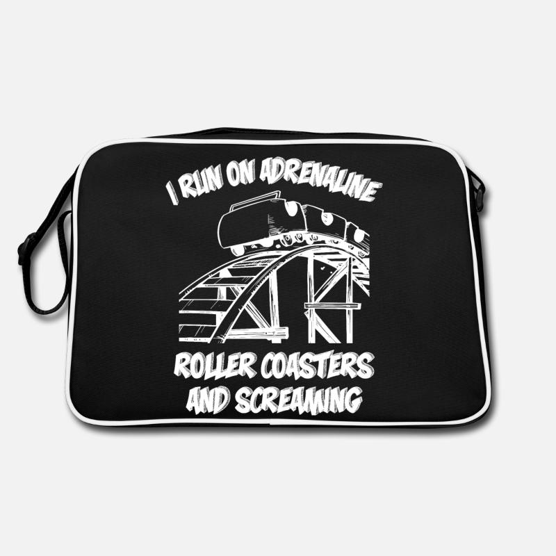 Roller Coaster and Screaming - Retro Tasche - Schwarz/Weiß