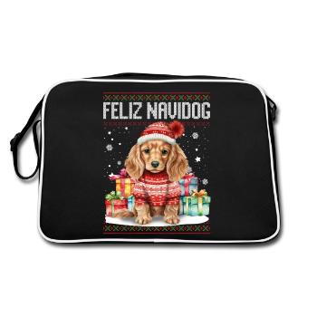 Cocker Spaniel Chien Feliz Navidog - Feliz Navidad - Sac Retro - noir/blanc - Dos
