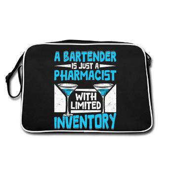 Un barman juste un pharmacien avec une inventivité limitée - Sac Retro - noir/blanc - Dos