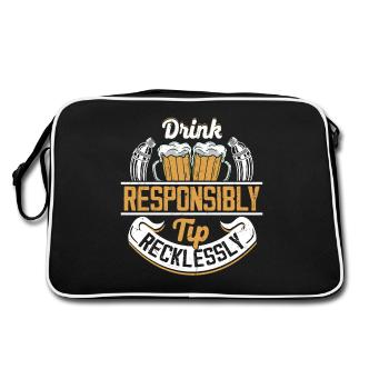 Buvez avec modération Pourboire Cocktail Reckless Barman B - Sac Retro - noir/blanc - Dos