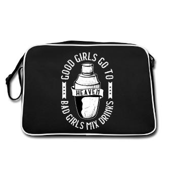 Bad Girls Mix Drinks Barmaid Bartender - Sac Retro - noir/blanc - Dos