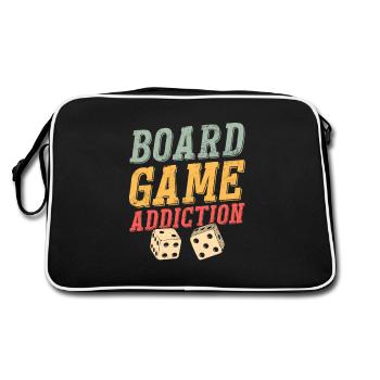 Board Game Addict Tabletop Player Nerd Gamer - Retro Tasche - Schwarz/Weiß - Hinten