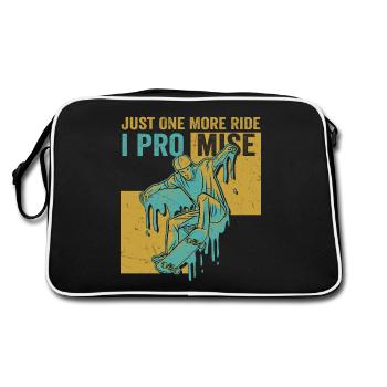 Just One More Ride I Promise Skateboarding Skate S - Retro Bag - black/white - Back