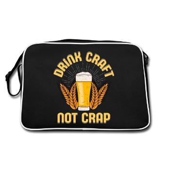 Drink Craft Not Crap Homebrew Brewer Beer - Retro Bag - black/white - Back