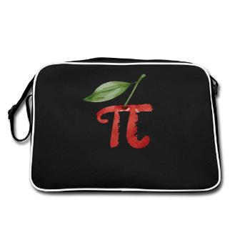 Cherry Pi Day Funny Cake Cherries 3.14 Humor - Retro Bag - black/white - Back