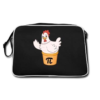 Chicken Pot Pie Funny Math Pi Day Funny Cute - Retro Bag - black/white - Back