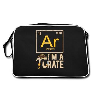 I'm a PIrate Funny Pi Day Argon Ar Chemistry Ma - Retro Bag - black/white - Back