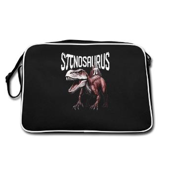Funny Spinosaurus Pi Day Math Dinosaur - Retro Bag - black/white - Back