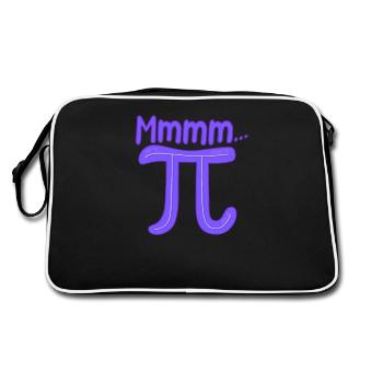 Mmm Pi Day Funny Cake Math Lover Algebra - Retro Bag - black/white - Back