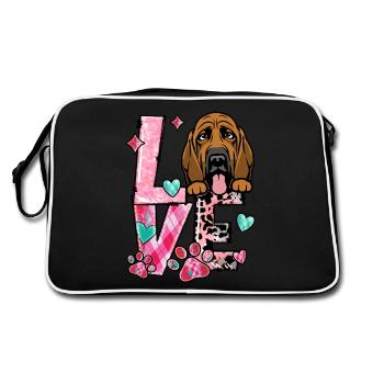 Chien de limier j’aime mon chien Saint-Valentin - Sac Retro - noir/blanc - Dos