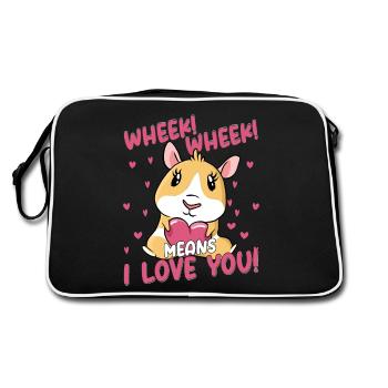 Ouf ! Ouf ! C’est dire que je t’aime ! Rongeur Cochon d’Inde - Sac Retro - noir/blanc - Dos