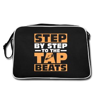 Step By Step To The Tap Beats Tap Dancer Tap Dance - Retro Bag - black/white - Back