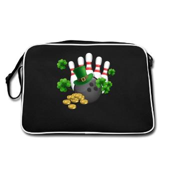 Boules de bowling drôles Shamrock Leprechaun - Sac Retro - noir/blanc - Dos