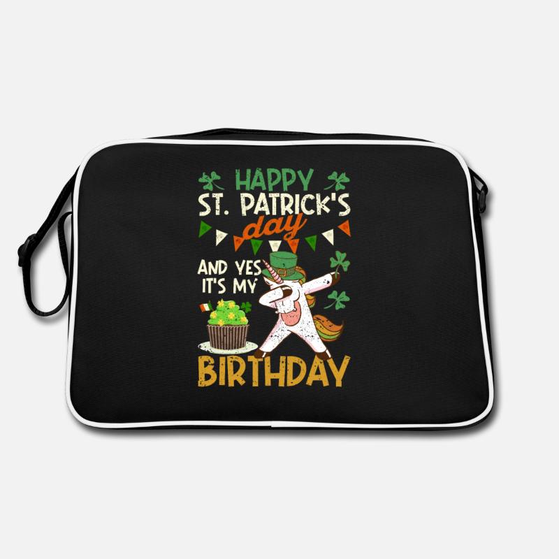Joyeuse fête de la Saint-Patrick et oui mon anniversaire dab Sac Retro