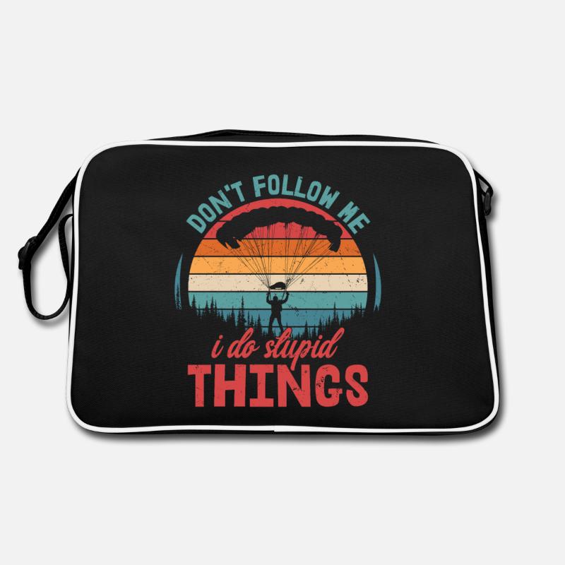 Don't Follow Me I Do Stupid Things Parachute Skydi Retro Tasche