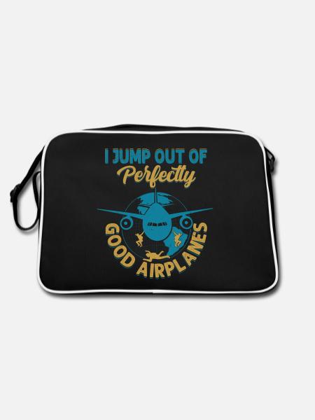 I Jump Out Of Perfectly Good Airplanes Skydiver Pa - Retro Bag - black/white - Back