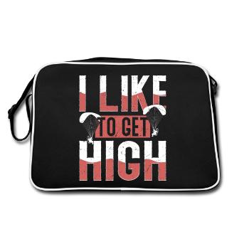 I Like To Get High Skydiver Parachute - Retro Bag - black/white - Back