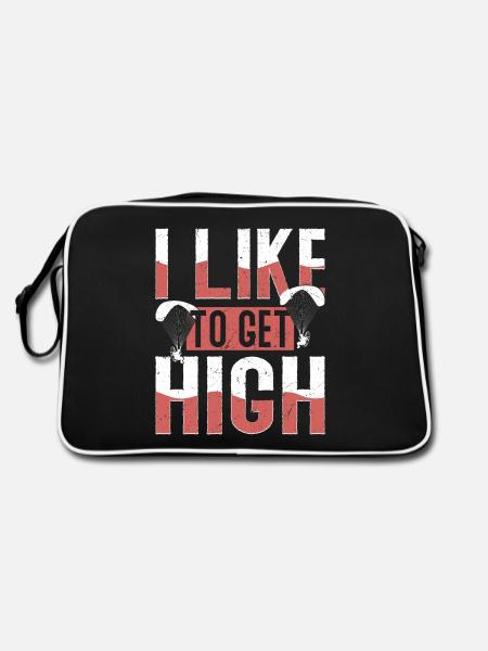 I Like To Get High Skydiver Parachute - Retro Bag - black/white - Back