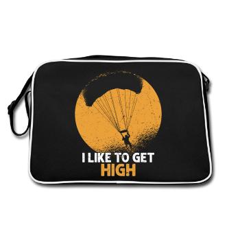 I Like To Get High Parachute Skydiver - Retro Bag - black/white - Back