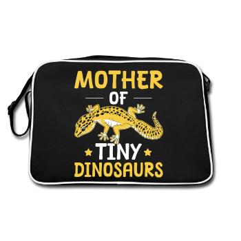 Crowned Gecko Crested Gecko Double Finger Gecko - Retro Bag - black/white - Back
