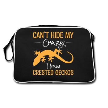 Crowned Gecko Crested Gecko Double Finger Gecko - Retro Bag - black/white - Back