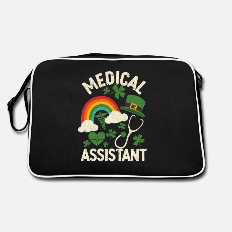 Medizinische Assistentin Krankenschwester - Retro Tasche - Schwarz/Weiß