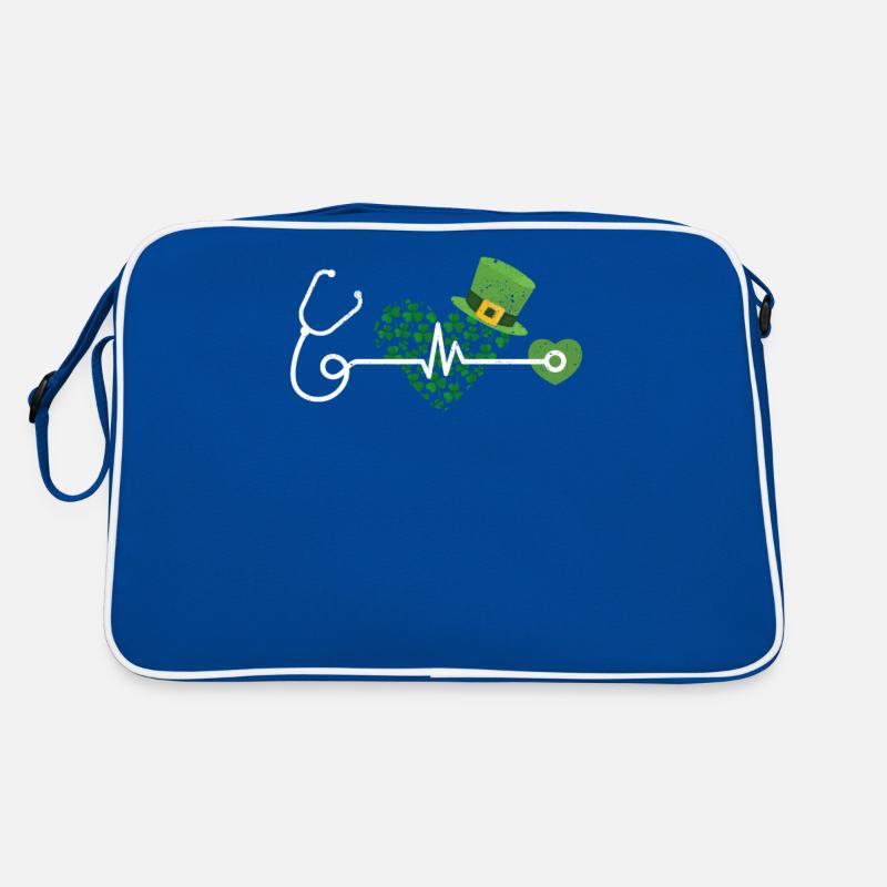 Krankenschwester St Patricks Day Stethoskop Herz Retro Tasche