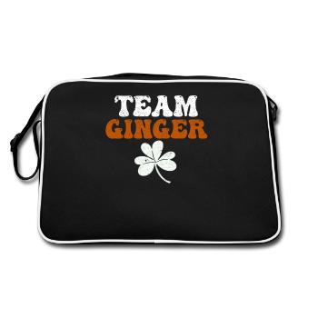 Team Ginger Funny Shamrock St. Patrick's Day - Retro Bag - black/white - Back
