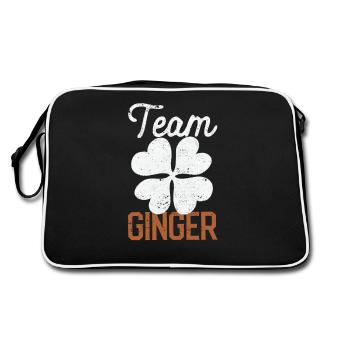 Team Ginger Funny Shamrock St. Patrick's Day - Retro Bag - black/white - Back