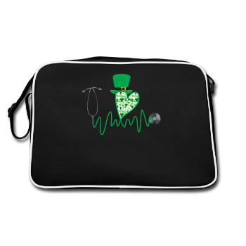 Stéthoscope de la Saint-Patrick de l’infirmière - Sac Retro - noir/blanc - Dos