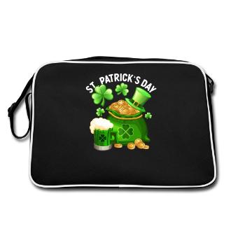 Boire de la bière Joyeux St Patrick’s Day Shamrock - Sac Retro - noir/blanc - Dos