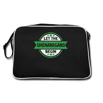 Lassen Sie die Shenanigans beginnen Saint Patricks - Retro Tasche - Schwarz/Weiß - Hinten