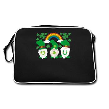 Nains nordiques irlandais Drôle Lucky Leprechauns - Sac Retro - noir/blanc - Dos