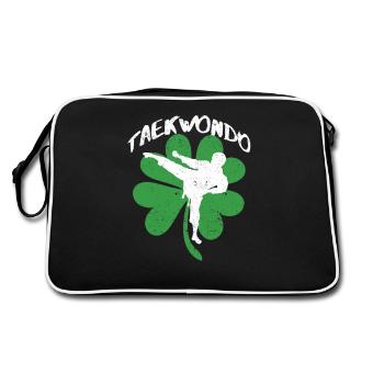 Taekwondo Shamrock Arts martiaux irlandais St Patricks - Sac Retro - noir/blanc - Dos