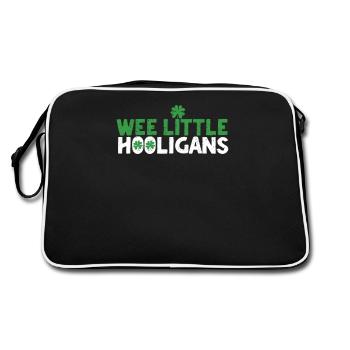 Wee Little Hooligan St. Patrick's Day Irisches - Retro Tasche - Schwarz/Weiß - Hinten