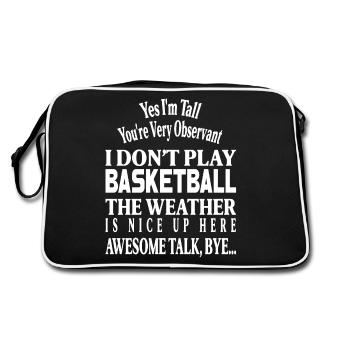 The Weather is Nice up here awesome talk bye - Sac Retro - noir/blanc - Dos